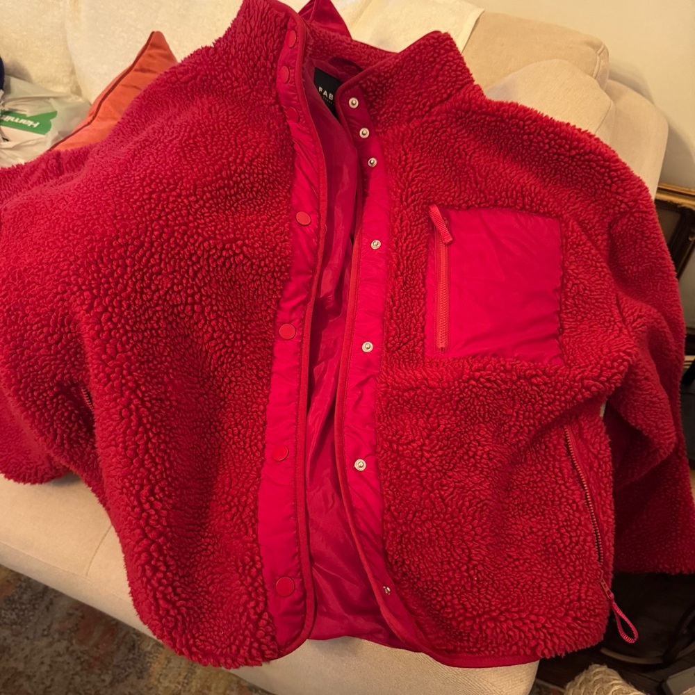 Women’s Fabletics Red Sherpa Jacket